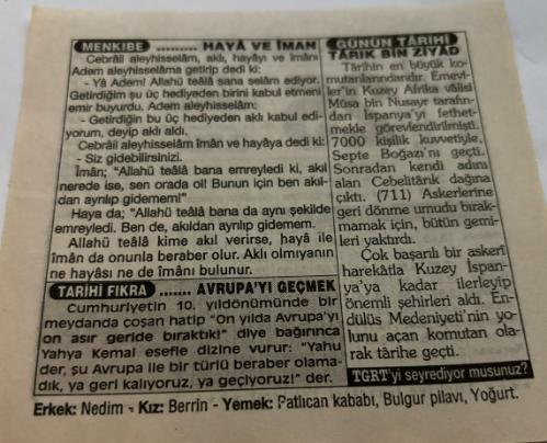 25 Temmuz 1997-Orijinal Takvim Yaprağı-Doğum Günü-Söz,Nişan,Nikâh,Düğün ve Önemli Günler Hediyesi-Türkiye Gazetesi Takvimi-Ayet,Hadis (Vergi)-Tarık bin Ziyad'ın İspanya'yı fethi(711)-Haya ve İman-Tarık bin Ziyad-Avrupa'yı Geçmek-Erkek:Nedim,Kız:Berrin
