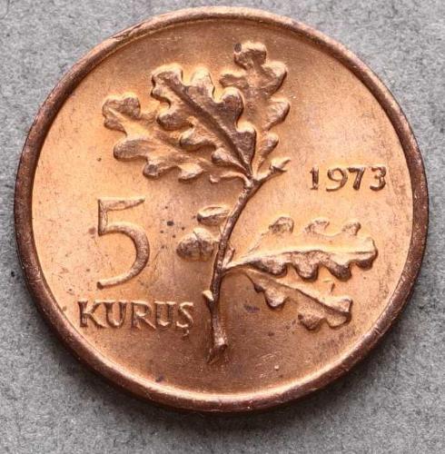 1973 Yılı 5 Kuruş - ÇİL TCM3254