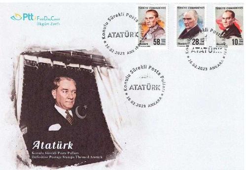 2023 ATATÜRK KONULU SÜREKLİ POSTA PULU FDC