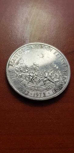 30 AĞUSTOS ZAFERİNİN 50. YILI GÜMÜŞ HATIRA 50 LİRA YÜKSEK KONDİSYON 22 GR