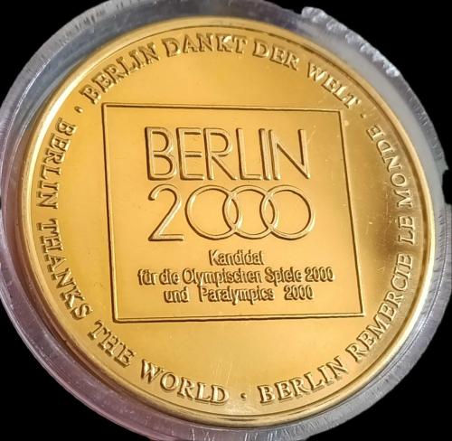 Berlin Olimpiyat oyunları Adaylıgı Hatıra Madalya 26.12g Altın kaplama 40mm