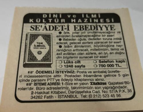 15 Eylül 1997-Orijinal Takvim Yaprağı-Doğum Günü-Söz,Nişan,Nikâh,Düğün ve Önemli Günler Hediyesi-Türkiye Gazetesi Takvimi-Ayet,Hadis (Vergi)-Yassıada'da,11 devlet adamının idam kararı(1961). Ayvalık'ın Kurtuluşu(1922)-Se'det-i Ebediyye