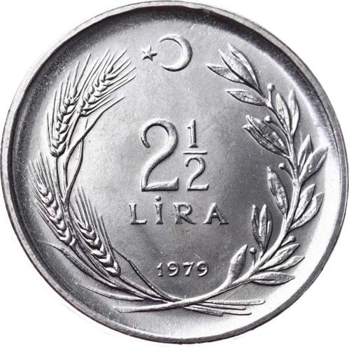 1979 Yılı 2½ Lira (Düz) - ÇİL TCM3281
