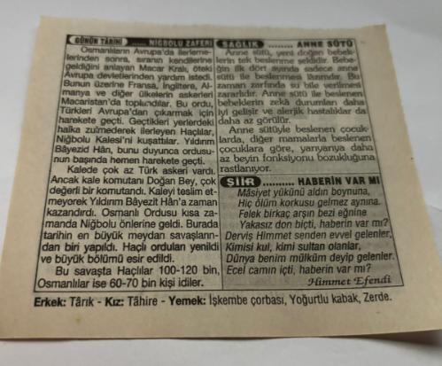 25 Eylül 1997-Orijinal Takvim Yaprağı-Doğum Günü-Söz,Nişan,Nikâh,Düğün ve Önemli Günler Hediyesi-Türkiye Gazetesi Takvimi-Ayet,Hadis (Vergi)-Kemer Barajı'nın açılışı(1958)-Niğbolu Zaferi(1396)-Patrona Halil isyanı(1730)-Niğbolu Zaferi-Anne Sütü-Haberin Var mı-Erkek:Tarık,Kız:Tahire