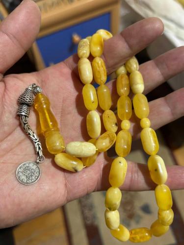 Orjinal rus kalingrat damla kehribar tespih büyük ölçülü 37 gram