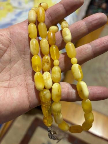 Orjinal rus kalingrat damla kehribar tespih büyük ölçülü 37 gram
