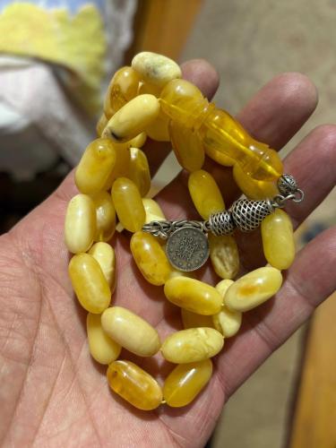 Orjinal rus kalingrat damla kehribar tespih büyük ölçülü 37 gram