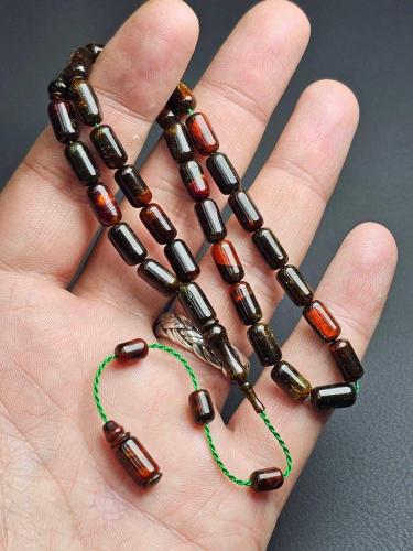 Orjinal objeden Muhammet yıldız eseri  nadir  simli Osmanlı  sıkma tespih