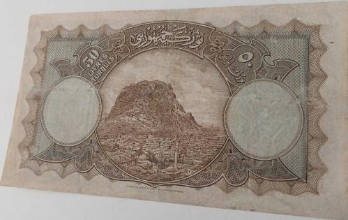 1.EMİSYON 50 TÜRK LİRASI 1.TERTİP ORİJİNAL KAĞIT PARA SERİE 1 032636 SERİ NOLU ÇOK ÇOK TEMİZ ÇOK ÇOK NADİR
