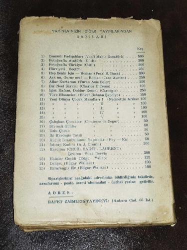 KAROLİNA **CECIL SAINT-LAURENT **RAFET ZAİMLER YAYINEVİ**1949**3.CİLT**SON**