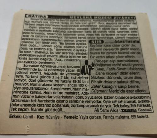 24 Kasım 1997-Orijinal Takvim Yaprağı-Doğum Günü-Söz,Nişan,Nikâh,Düğün ve Önemli Günler Hediyesi-Türkiye Gazetesi Takvimi-Ayet,Hadis (Hasan-ı Basri)-varto ve Van Zelzelesi(1975)-Öğretmenler Günü-Soğukların Başlaması-Mevlana Müzesi Ziyareti-Öğretmenim-Erkek:Cemil,Kız:Hüsniye