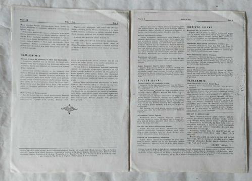 DOĞU VE BATI Kültür, Iktısat, Sosiyal ve Siyasi Mecmua, Zagreb, 6 Nisan 1943 - 7 Haziran 1943, Sarajevo, Yıl: I, Sayı: 1, 2 [2 ADET XEROX]