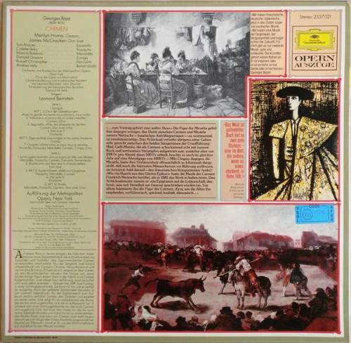 KLASİK MÜZİK OPERA 33LÜK PLAK - Bizet - Marilyn Horne, James McCracken, Leonard Bernstein, Metropolitan Opera Orchestra – Carmen
