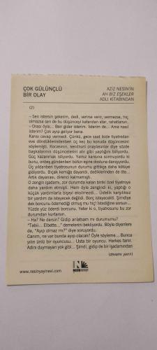 22 Ocak 2015-Orijinal Takvim Yaprağı-Doğum Günü-Söz,Nişan,Nikâh,Düğün ve Önemli Günler Hediyesi-Nesin Vakfı Takvimi-Markopaşa'nın (yeni seri) 13. sayısı çıkıyor; sahibi ve yazıişleri müdürü Rıfat ligaz; Aziz Nesin kurucu ve sekreter; bir gün gecikme... (1949). Nâzım'ın 75. doğum yılı nedeniyle TYS olarak etkinlik düzenliyorlar, İstanbul'da Spor ve Sergi Sarayında; 7000 kişi katılıyor, açış konuşmasını yapıyor (1977). Nişantaşı'nda 