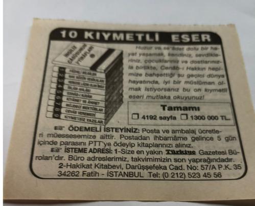 15 Aralık 1997-Orijinal Takvim Yaprağı-Doğum Günü-Söz,Nişan,Nikâh,Düğün ve Önemli Günler Hediyesi-Türkiye Gazetesi Takvimi-Ayet,Hadis (Vergi)-Sultan II.Selim Han'ın vefatı(1574)-Hava Kirliliği ile Savaş Haftası-10 Kıymetli Eser