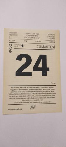 24 Ocak 2015-Orijinal Takvim Yaprağı-Doğum Günü-Söz,Nişan,Nikâh,Düğün ve Önemli Günler Hediyesi-Nesin Vakfı Takvimi-Çok Gülünçlü Bir Olay-Aziz Nesin'in Ah Biz Eşekler adlı kitabından.