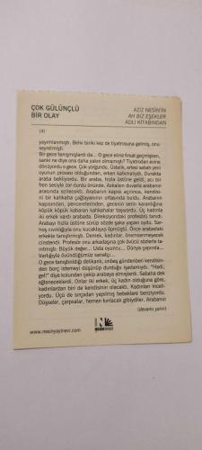 24 Ocak 2015-Orijinal Takvim Yaprağı-Doğum Günü-Söz,Nişan,Nikâh,Düğün ve Önemli Günler Hediyesi-Nesin Vakfı Takvimi-Çok Gülünçlü Bir Olay-Aziz Nesin'in Ah Biz Eşekler adlı kitabından.