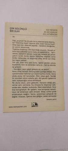 26 Ocak 2015-Orijinal Takvim Yaprağı-Doğum Günü-Söz,Nişan,Nikâh,Düğün ve Önemli Günler Hediyesi-Nesin Vakfı Takvimi-Çok Gülünçlü Bir Olay-Aziz Nesin'in Ah Biz Eşekler adlı kitabından.