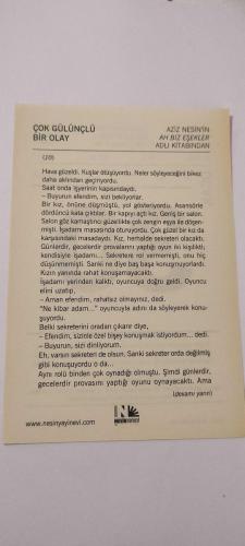 30 Ocak 2015-Orijinal Takvim Yaprağı-Doğum Günü-Söz,Nişan,Nikâh,Düğün ve Önemli Günler Hediyesi-Nesin Vakfı Takvimi-Çok Gülünçlü Bir Olay-Markopaşa'nın (yeni seri) 14. sayısı çıkıyor; sahibi ve yazıişleri müdürü Rıfat ligaz, Aziz Nesin kurucu ve sekreter; Toplatıldı (1949).-Aziz Nesin'in Ah Biz Eşekler adlı kitabından.