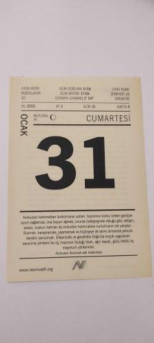 31 Ocak 2015-Orijinal Takvim Yaprağı-Doğum Günü-Söz,Nişan,Nikâh,Düğün ve Önemli Günler Hediyesi-Nesin Vakfı Takvimi-Çok Gülünçlü Bir Olay-Aziz Nesin'in Ah Biz Eşekler adlı kitabından.