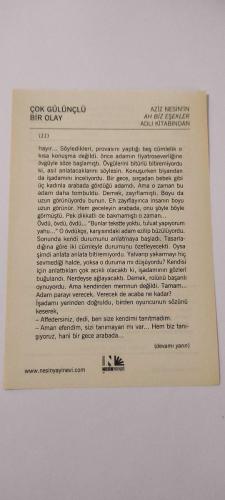 31 Ocak 2015-Orijinal Takvim Yaprağı-Doğum Günü-Söz,Nişan,Nikâh,Düğün ve Önemli Günler Hediyesi-Nesin Vakfı Takvimi-Çok Gülünçlü Bir Olay-Aziz Nesin'in Ah Biz Eşekler adlı kitabından.