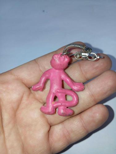 Pembe panter anahtarlık 5 cm plastik
