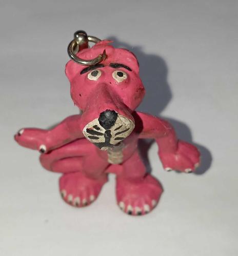 Pembe panter anahtarlık 5 cm plastik