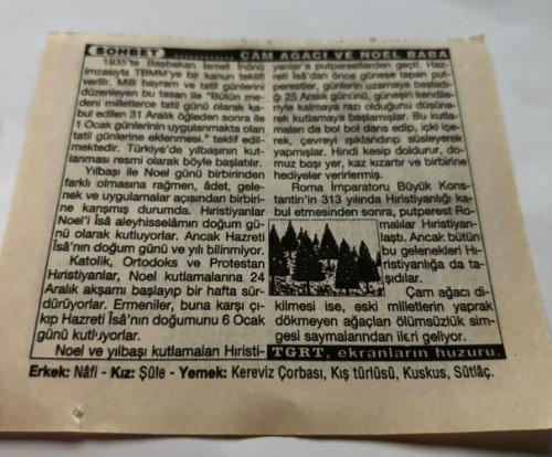 24 Aralık 1997-Orijinal Takvim Yaprağı-Doğum Günü-Söz,Nişan,Nikâh,Düğün ve Önemli Günler Hediyesi-Türkiye Gazetesi Takvimi-Ayet,Hadis (Abdullah bin Mübarek)-Fevzi Çakmak'ın Genelkurmay Başkanı Olması(1918)-Libya Bağımsızlığı(1951)-Genel Seçimler(1995)-Çam Ağacı ve Noel Baba-Erkek:Nafi,Kız:Şule