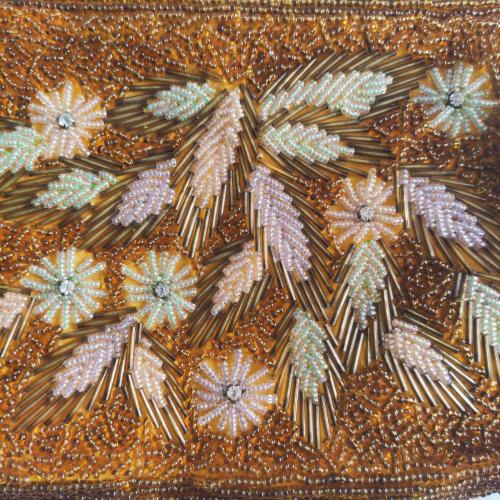 Boncuklarla İşlenmiş Vintage Kadın Koltukaltı Çantası