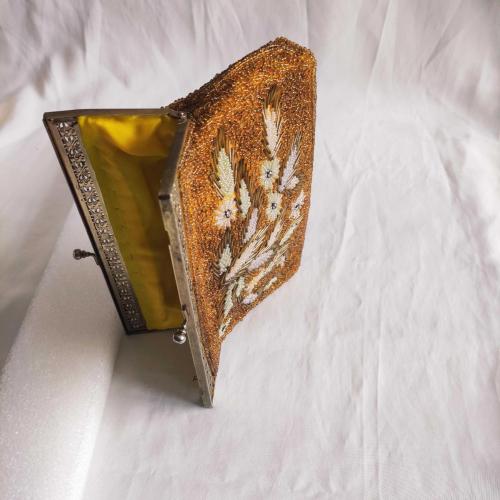 Boncuklarla İşlenmiş Vintage Kadın Koltukaltı Çantası