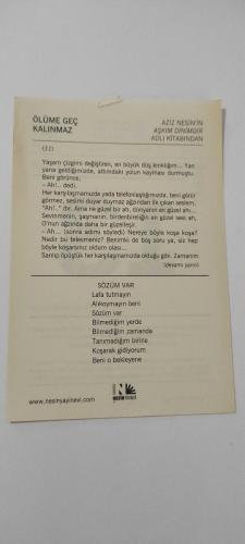 13 Şubat 2015-Orijinal Takvim Yaprağı-Doğum Günü-Söz,Nişan,Nikâh,Düğün ve Önemli Günler Hediyesi-Nesin Vakfı Takvimi-Berlin'den Frankfurt'a gidiyor, ordan da İstanbul'a geçecek (1977). Vakıfta 