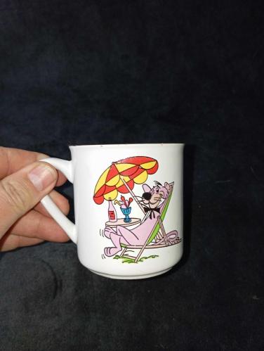 Pembe panter porselen kupa