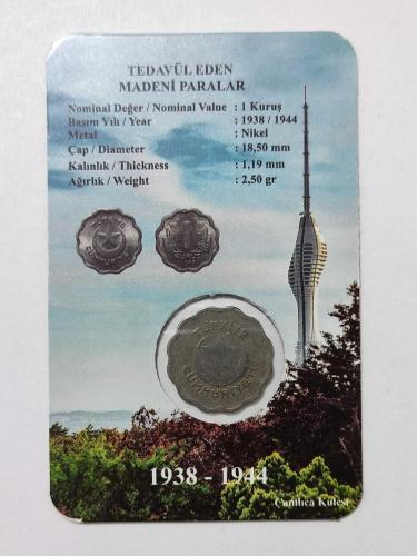 1938 T.C. Papatya 1 Kuruş..