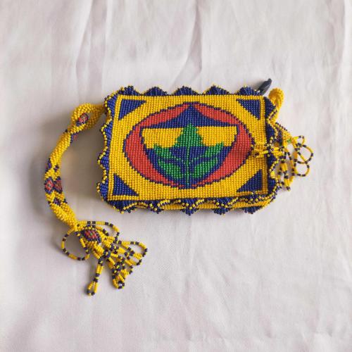 Cezaevi İşi Boncuk Örme Fenerbahçe Logolu Kadın Cüzdanı