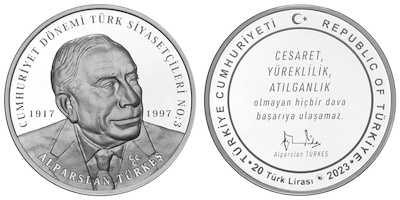 ALPARSLAN TÜRKEŞ GÜMÜŞ HATIRA PARASI (SERTFİKASIZ)