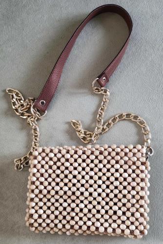 EL YAPIMI AHŞAP BONCUK ÇANTA