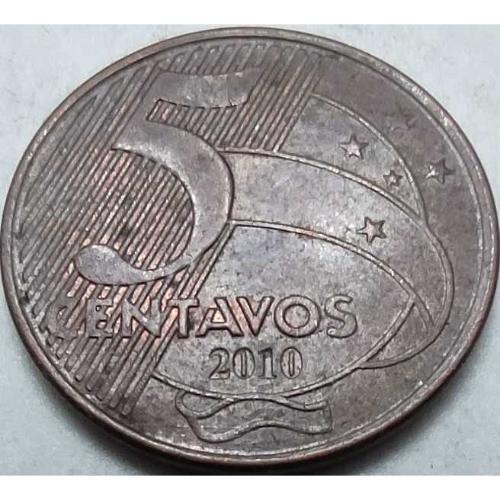 LOT.4 » Brezilya 2010 5 Centavos Tiradentes Portreli Bakır Kaplama Çelik