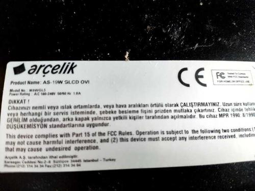 247 ARÇELİK BEKO EKRAN KARTI AÇ KAPA POWER TUŞ TAKIMI AS 19W GLCD OVI M9WGL5 750 TL.247