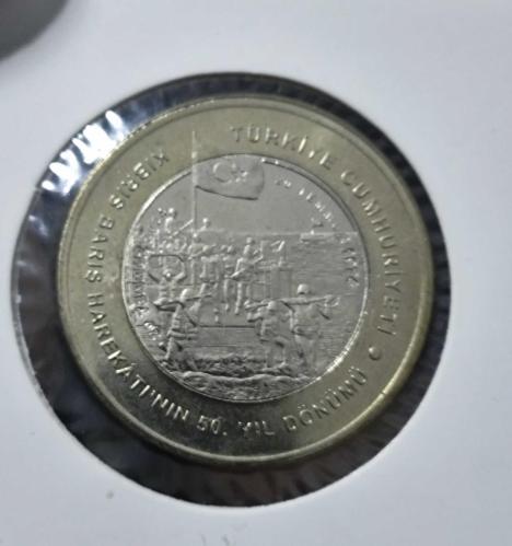 KIBRIS  BARIŞ  HAREKATI 50. YIL 5 LİRA 2024