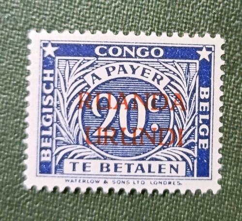 Belçika Sömürgesi Ruanda Urundi Kongo_ damgasız takse pulu