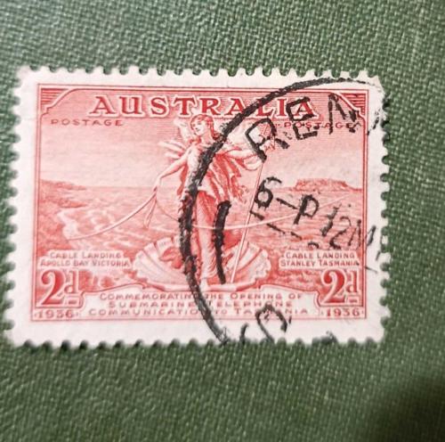Avustralya 1936_ damgalı pul