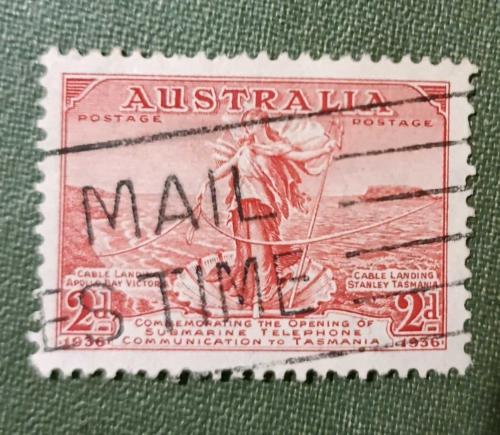 Avustralya 1936_ damgalı pul