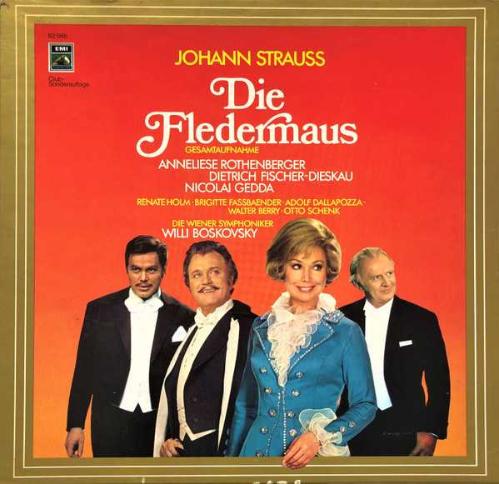 1973 BASKI BOX SET ( KUTULU )  KLASİK OPERA MÜZİK 33 LÜK İKİ PLAK  - İKİLİ SET - Johann Strauss Die Fledermaus + KİTAPÇIK