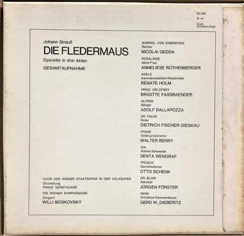1973 BASKI BOX SET ( KUTULU )  KLASİK OPERA MÜZİK 33 LÜK İKİ PLAK  - İKİLİ SET - Johann Strauss Die Fledermaus + KİTAPÇIK