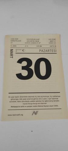 30 Mart 2015-Orijinal Takvim Yaprağı-Doğum Günü-Söz,Nişan,Nikâh,Düğün ve Önemli Günler Hediyesi-Nesin Vakfı Takvimi-Markopaşa'nın sahibi ve yazıişleri müdürü Mahmut Kayman oluyor(1949).-Medeniyetin İlk Girişi-Aziz Nesin'in Büyük Grev adlı kitabından.