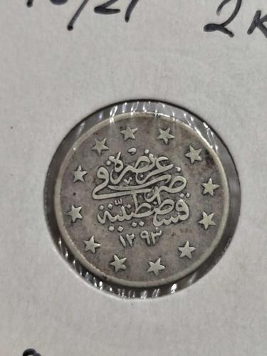 Sultan Abdülhamit 1293/21 Gümüş 2 Kuruş Nadir