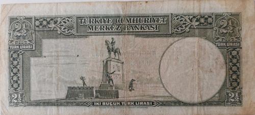 2.EMİSYON 1.TERTİP 2,5 İKİ BUÇUK TÜRK LİRASI SERİ B2 140210 NOLU NATÜREL ÇOK ÇOK TEMİZ KAĞIT PARA EN NADİRİ