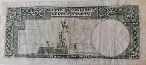2.EMİSYON 1.TERTİP 2,5 İKİ BUÇUK TÜRK LİRASI SERİ B17 078309 NOLU NATÜREL ÇOK ÇOK TEMİZ KAĞIT PARA EN NADİRİ