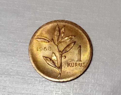 TÜRKİYE CUMHURİYETİ 1968 1 KURUŞ ( ÇİL)