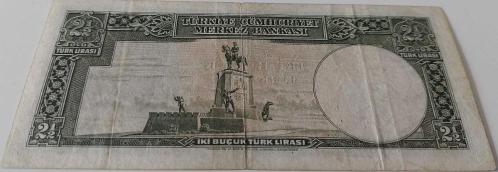 2.EMİSYON 1.TERTİP 2,5 İKİ BUÇUK TÜRK LİRASI SERİ A2 361045 NOLU NATÜREL ÇOK ÇOK TEMİZ KAĞIT PARA EN NADİRİ